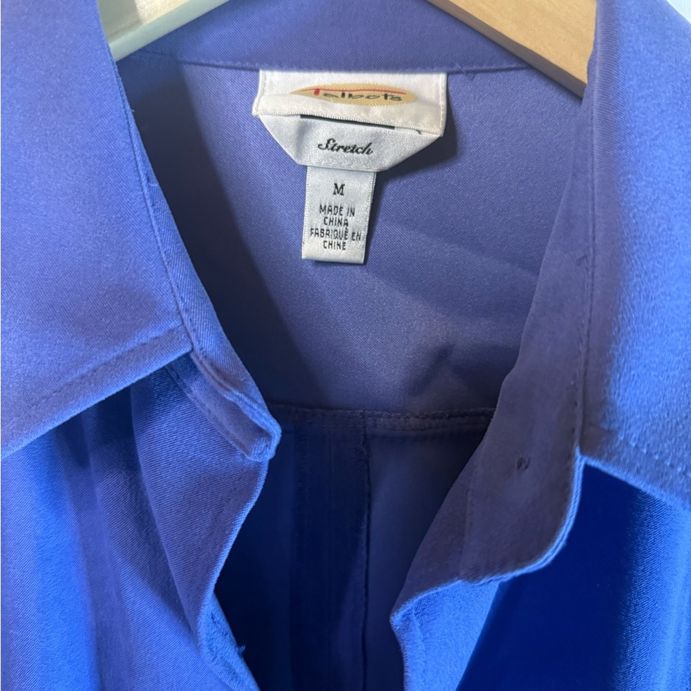 Talbots Periwinkle Button-Front Shirt Jacket - Picture 2 of 7